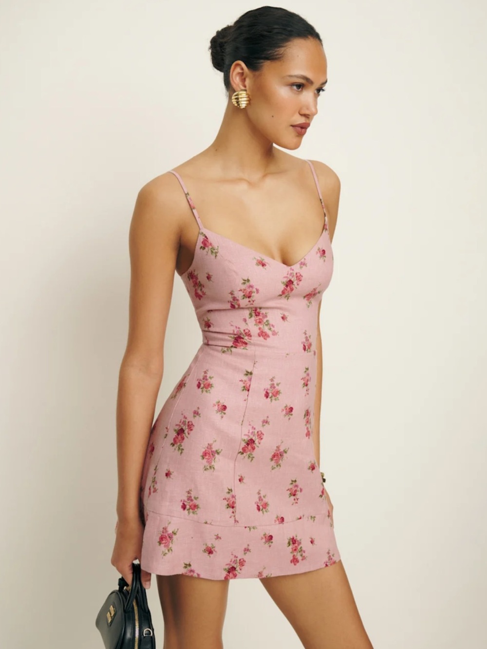 Reformation Holt Linen Dress Tea Time - Size 6